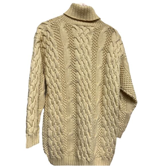 Classiques Entiner 100% Merino Wool Cream cable sweater cottagecore fisherman S - Picture 6 of 8